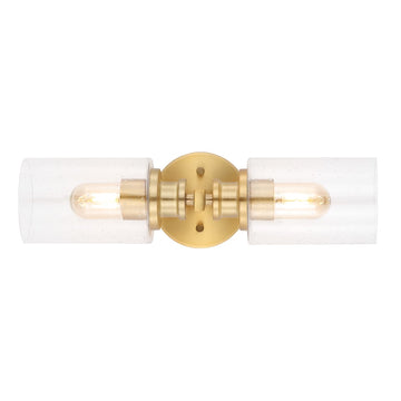 Jules Edison 16.5" Cylinder Iron/Seeded Glass Farmhouse Contemporary LED Wall Sconce
